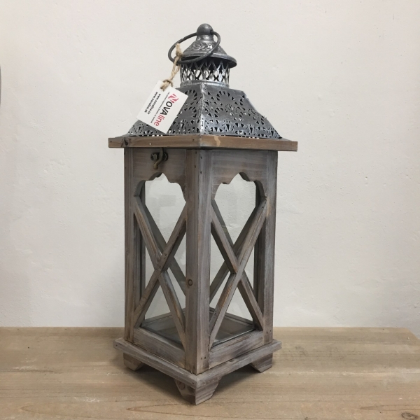 Drevený lampáš na sviečku 40cm