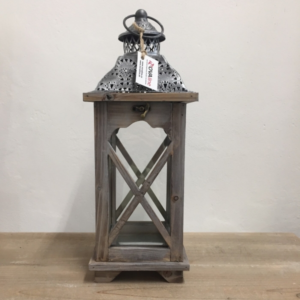 Drevený lampáš na sviečku 40cm