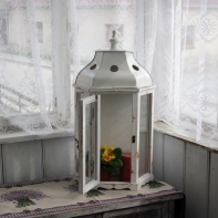 Drevená lampáš na stenu 60 cm