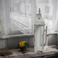 Drevená lampáš na stenu 60 cm