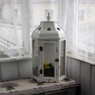 Drevená lampáš na stenu 60 cm