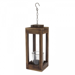 Drevený lampáš pod pergolu