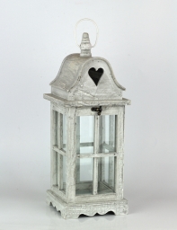 Drevená lucerna s patinou 44cm