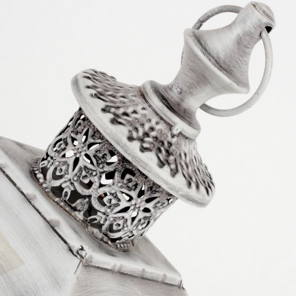 Drevená lucerna so sivou patinou 75cm