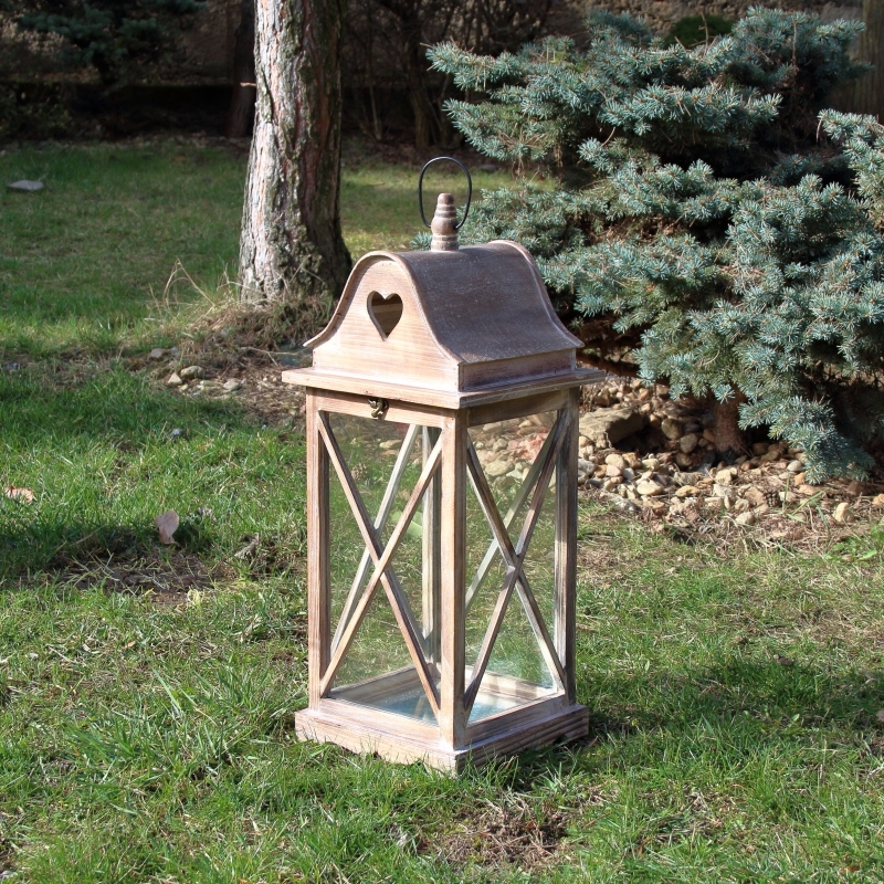 Drevená lucerna stredná L 60cm