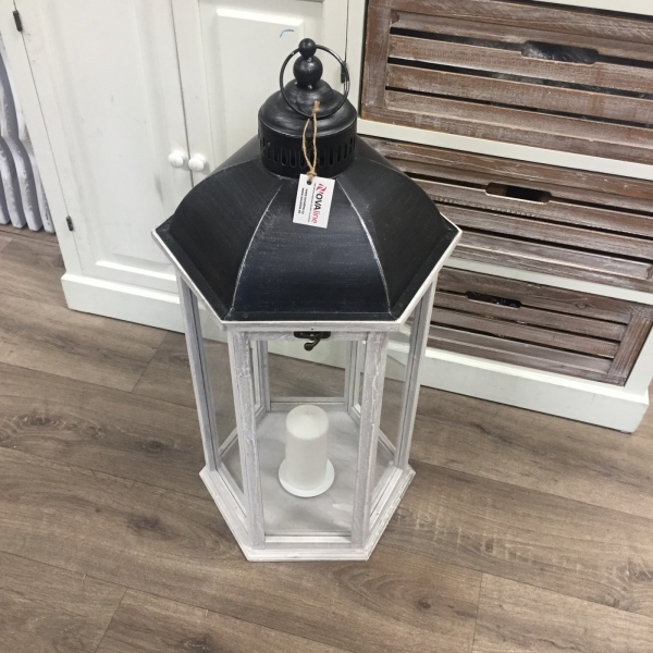 Drevená lampáš veľká 35x35x73cm