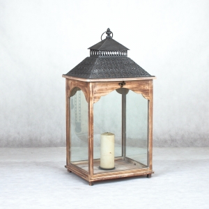 Drevená lucerna veľká 40x34x86cm