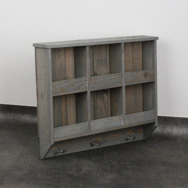 Drevená nástenná polica - organizér 57,3x11,0x47,2cm