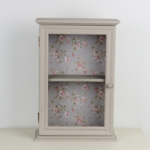 Dřevěná nástěnná skříňka květinový motiv 28x13,5x41cm 