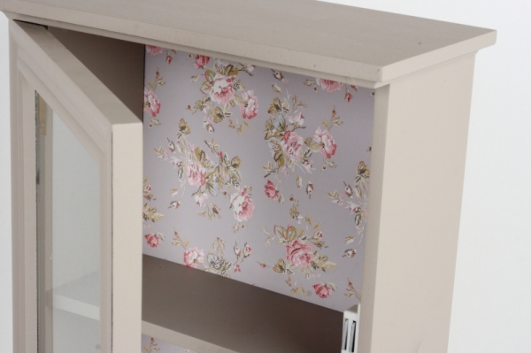 Drevená nástenná skrinka kvetinový motív 28x13,5x41cm