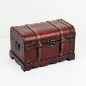 Drevená pirátska truhlica 40x24x26cm