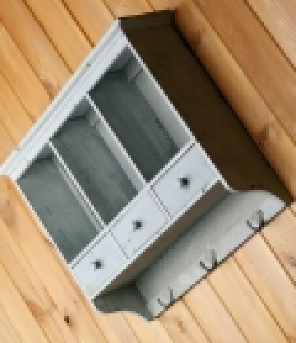 Drevená polička so šuplíkmi a háčikmi 51cm - vyradené