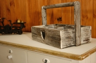 Drevená prepravka - kvetináč na bylinky 34x23x25cm