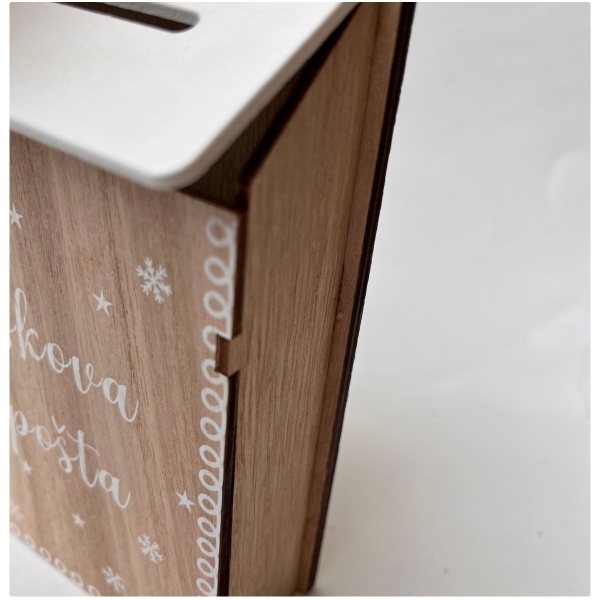 Drevená schránka pre Ježiškovu poštu 17 × 12,5 × 4,3 cm