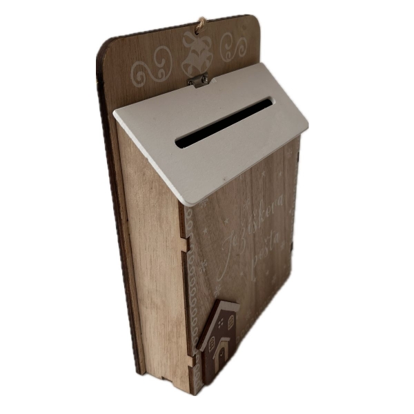 Drevená schránka pre Ježiškovu poštu 17 × 12,5 × 4,3 cm