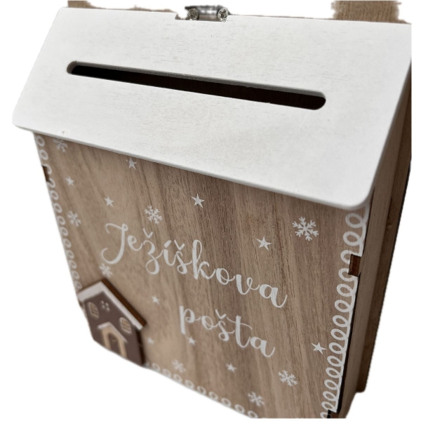 Drevená schránka pre Ježiškovu poštu 17 × 12,5 × 4,3 cm