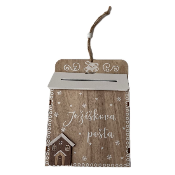 Drevená schránka pre Ježiškovu poštu 17 × 12,5 × 4,3 cm