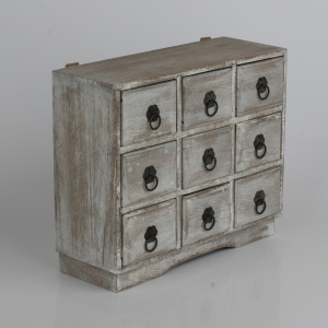 Drevená skrinka 9 šuplíčkov 27x23x10cm