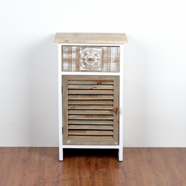 Drevená skrinka s zásuvkou s ornamentom 45x78x32cm