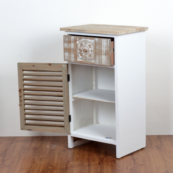 Drevená skrinka s zásuvkou s ornamentom 45x78x32cm