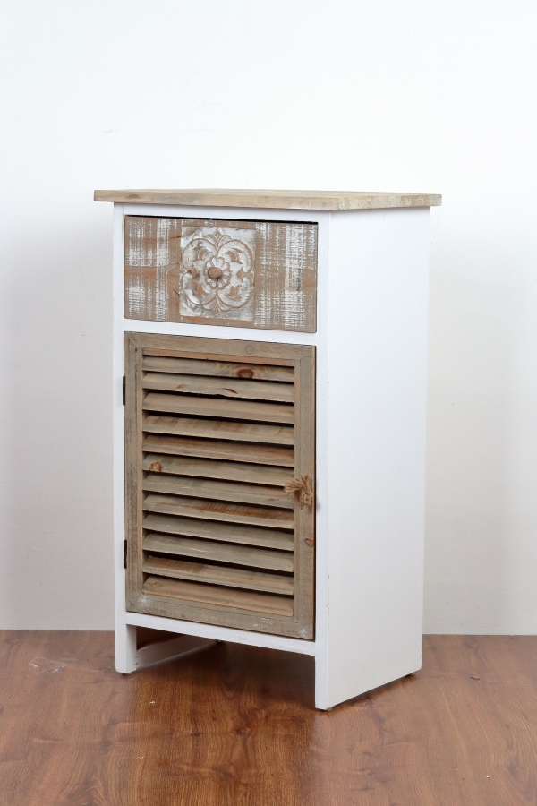 Drevená skrinka s zásuvkou s ornamentom 45x78x32cm