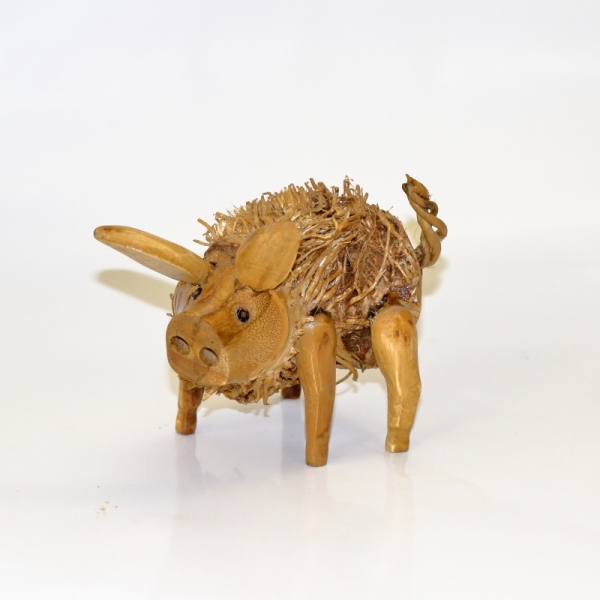 Drevená socha prasiatko Pepík