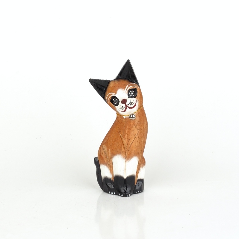 Drevená soška mačky 15cm