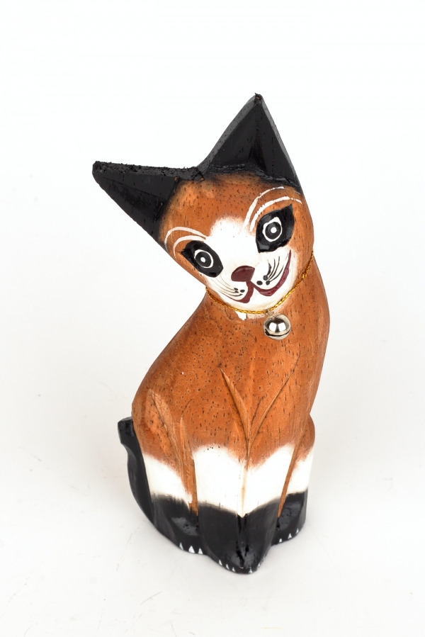 Drevená soška mačky 15cm