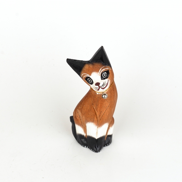 Drevená soška mačky 15cm