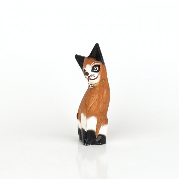 Drevená soška mačky 15cm