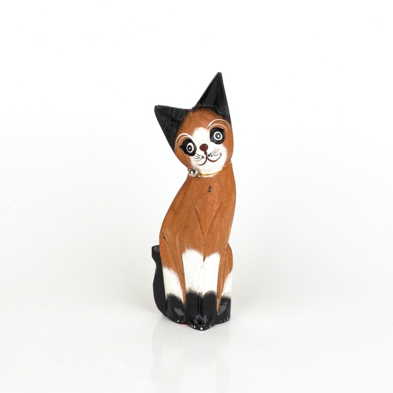 Drevená soška mačky 19cm