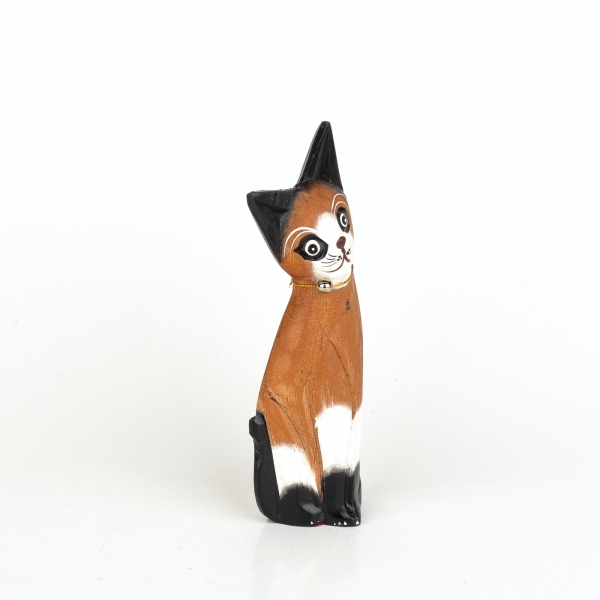 Drevená soška mačky 19cm