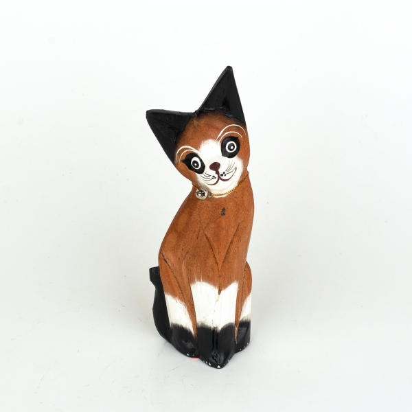 Drevená soška mačky 19cm
