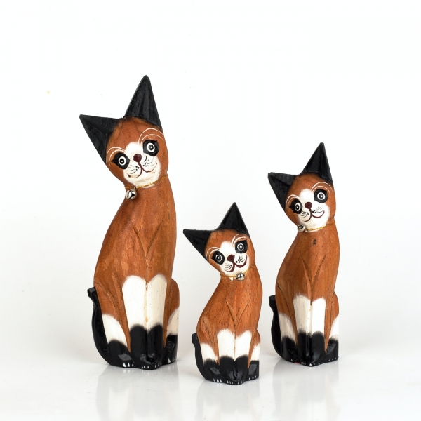 Drevená soška mačky 25cm