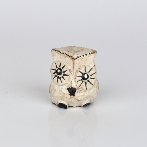 Drevená soška sova (sada 3ks) 4cm