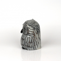 Drevená soška sova šedá 16cm