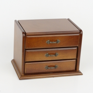 Drevená šperkovnica s šuplíky 20x14x15cm