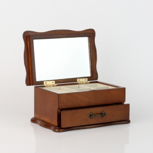 Drevená šperkovnica so zrkadlom 20x13x10cm