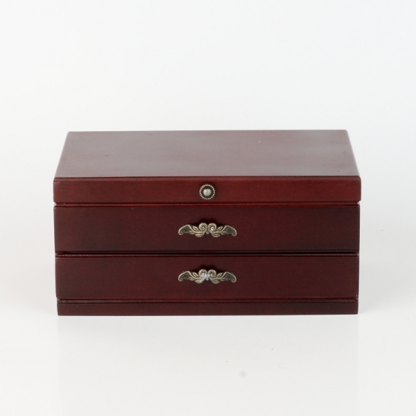 Drevená šperkovnica so zrkadielkom 24x14x11cm