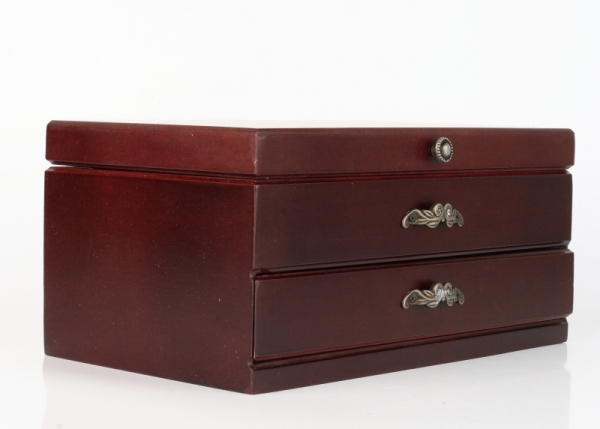 Drevená šperkovnica so zrkadielkom 24x14x11cm