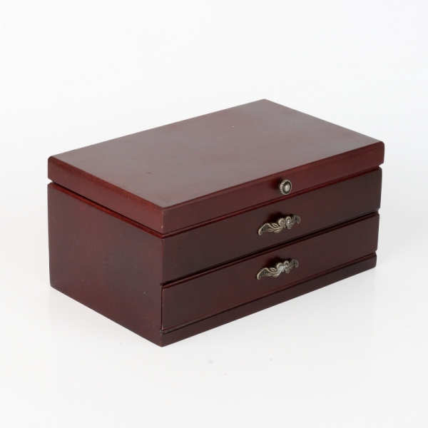 Drevená šperkovnica so zrkadielkom 24x14x11cm