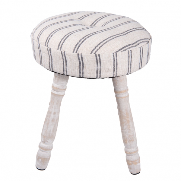 Drevená stolička s pruhovanú látkou 30x30x38cm