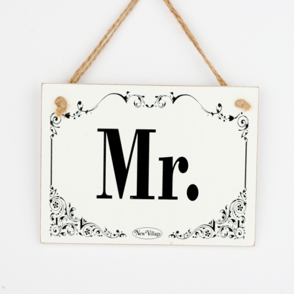 Drevená svadobná ceduľka Mr. 20x15cm