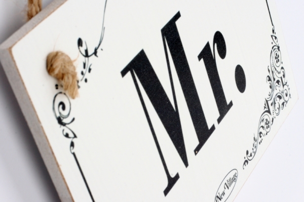 Drevená svadobná ceduľka Mr. 20x15cm