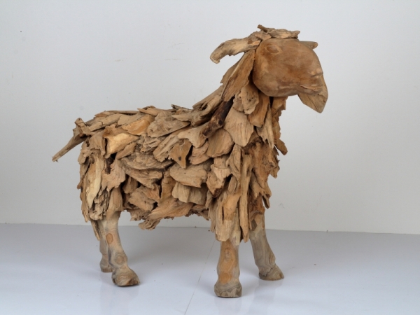 Drevená záhradná dekorácia baran 81x66x25cm 12kg