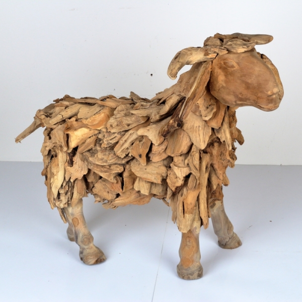 Drevená záhradná dekorácia baran 81x66x25cm 12kg