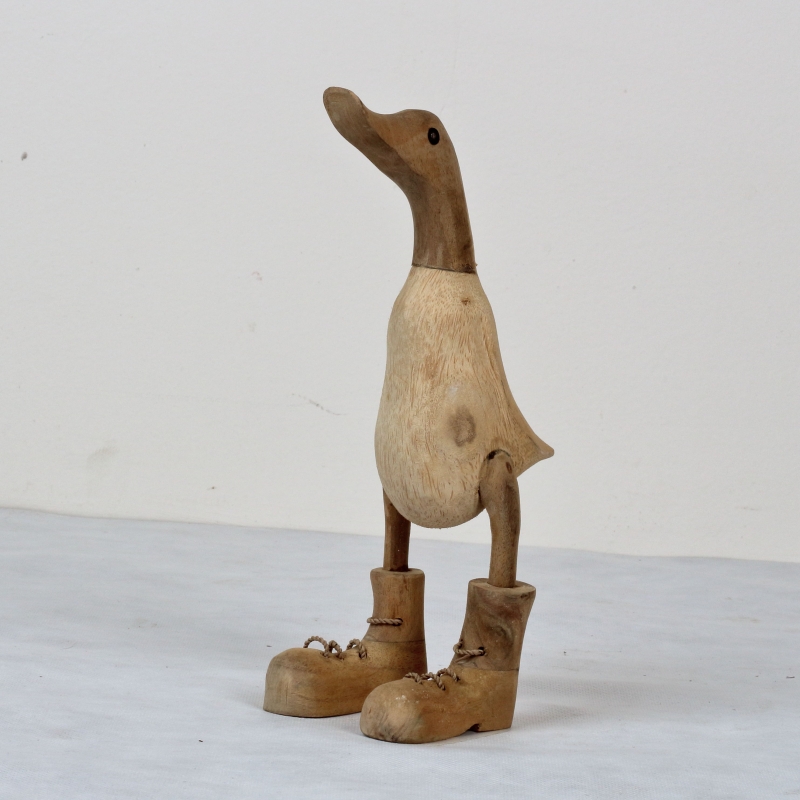 Drevená záhradná dekorácie kačica hladká 25cm