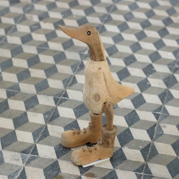 Drevená záhradná dekorácie kačica hladká 25cm