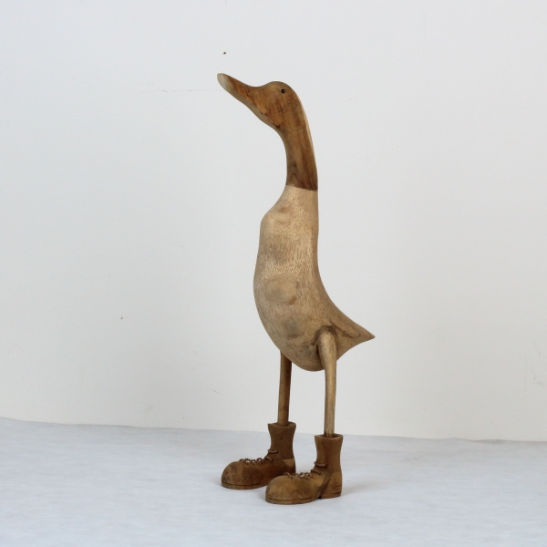 Drevená záhradná dekorácie kačica hladká 65cm