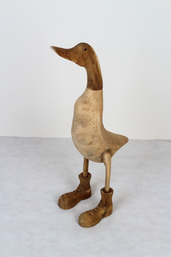 Drevená záhradná dekorácie kačica hladká 65cm